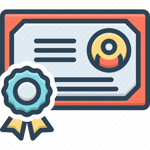 Certificate, qualification, document, diploma, degree, authorization, license icon - Download on Iconfinder