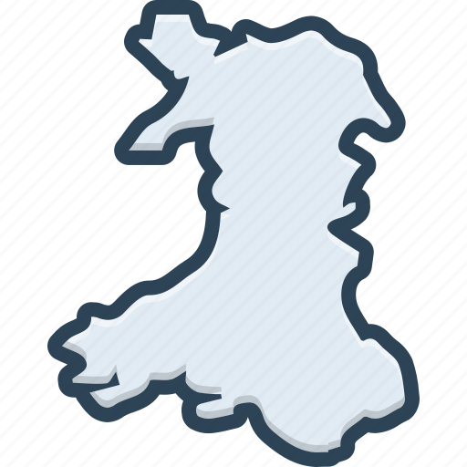 Wales, england, cardiff, map, border, contour, country icon - Download on Iconfinder