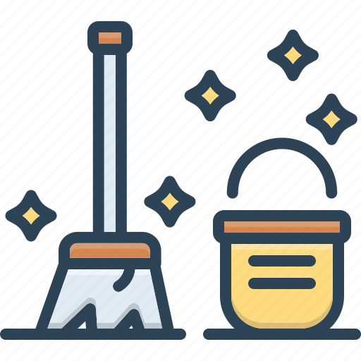 Brooms, bucket, clean, distinguishable, neat icon - Download on Iconfinder