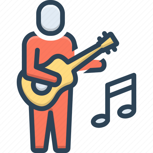 Musician, player, performer, accompanist, composer, melodist, guitar icon - Download on Iconfinder