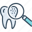clear, gum, teeth, dental, care, bright, cavity, glass, magnifying glass 