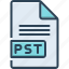 pst, file, document, folder, letter, format, application, extension, file type 