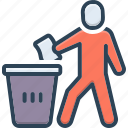 keeps, trash, drop, recycle, dispose, dustbin, throw, rubbish, waste