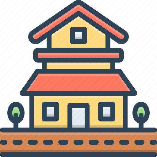 Suburban, residential, dormitory, rural, country, modern, building icon - Download on Iconfinder