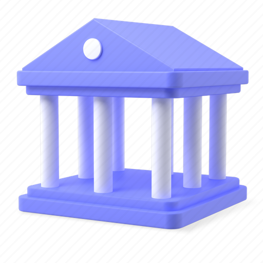 Bank, money, finance, banking 3D illustration - Download on Iconfinder