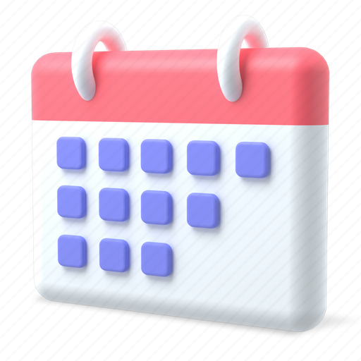 Calendar, date, schedule, time 3D illustration - Download on Iconfinder