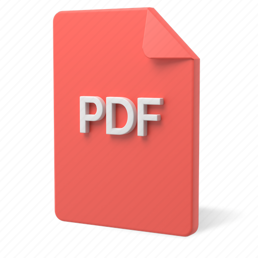 Pdf, file, format, file type 3D illustration - Download on Iconfinder