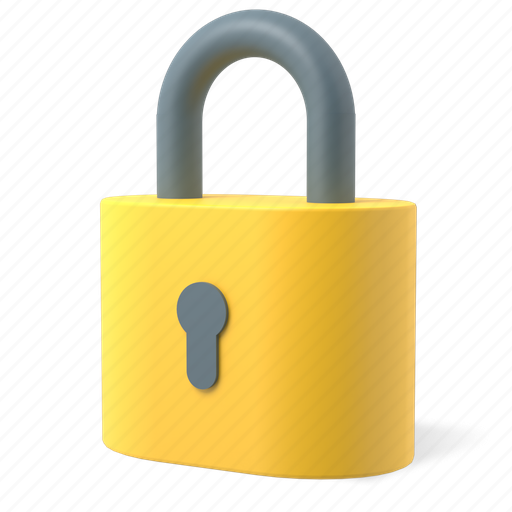 Padlock, security, password, locked 3D illustration - Download on Iconfinder