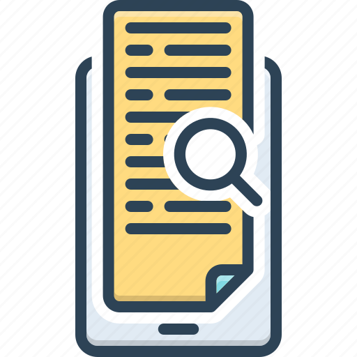 Detail, expansion, article, elaboration, information, document, magnifier icon - Download on Iconfinder
