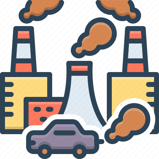 Pollution, contamination, factory, chimney, smoke, fume, reek icon - Download on Iconfinder