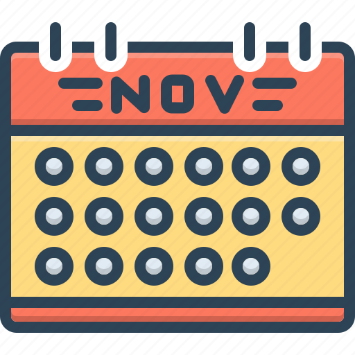 Nov, calendar, number, month, diary, holiday, schedule icon - Download on Iconfinder