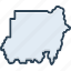 sudan, map, country, state, border, hull shape 