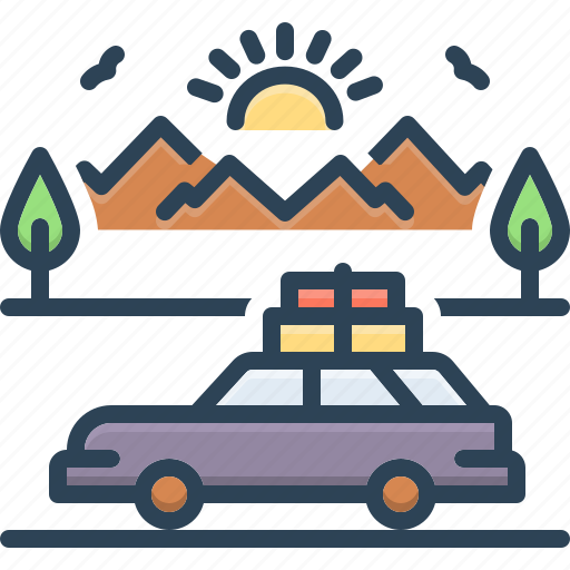 Travel, proceed, carry, transport, mountain, jeep, luggage icon - Download on Iconfinder