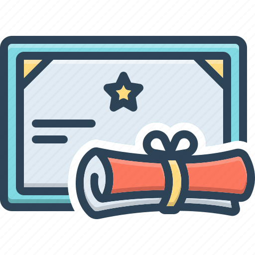 Degree, certificate, star, best, educated, paper, document icon - Download on Iconfinder