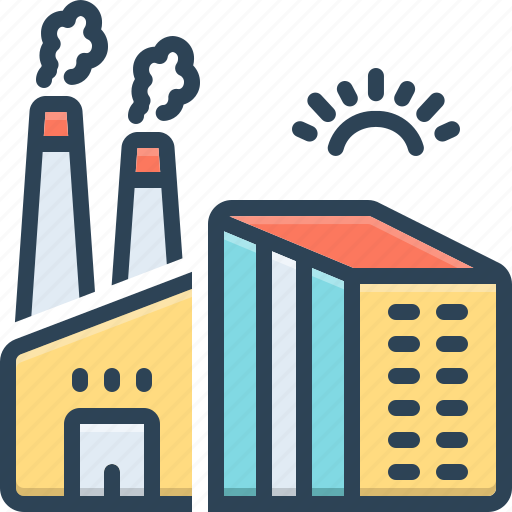 Factory, industry, refinery, pollution, nuclear, chimney, smoke icon - Download on Iconfinder