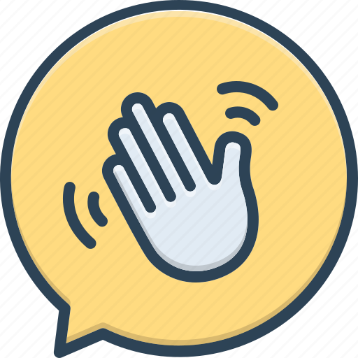 Hello, hand, hi, by, bubble, hey, five finger icon - Download on Iconfinder