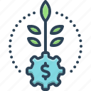 development, plant, leaf, dollar, gain, progress, growth