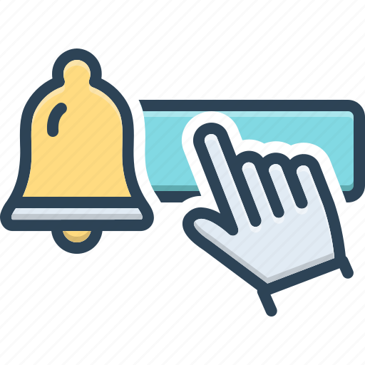 Subscribe, bell, finger, indicates, alert, notification, doorbell icon - Download on Iconfinder