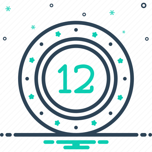 Twelve, number, circle, math, count, mathematical, digit icon - Download on Iconfinder