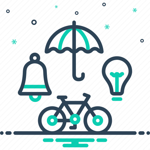Objects, things, equipment, umbrella, bulb, bell, bicycle icon - Download on Iconfinder