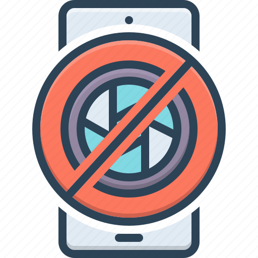 Ban, moratorium, sanction, lens, interdiction, camera, prohibit icon - Download on Iconfinder