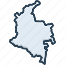 colombia, national, border, country, america, american, map, region