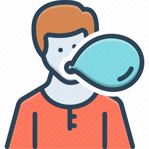 Blow, bubble, inflate, guy, aerated, blowing balloon, blown up icon - Download on Iconfinder