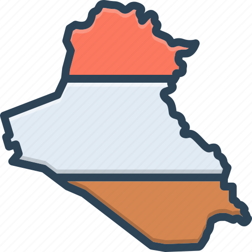 Iraq, baghdad, country, map, region, contour, atlas icon - Download on Iconfinder