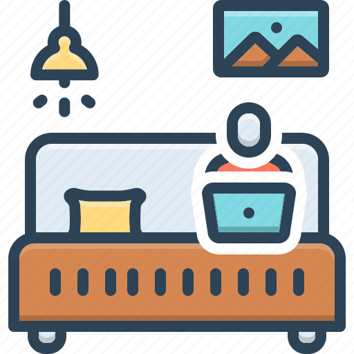 Living, bedroom, furniture, bed, living room, home interior, work from home icon - Download on Iconfinder