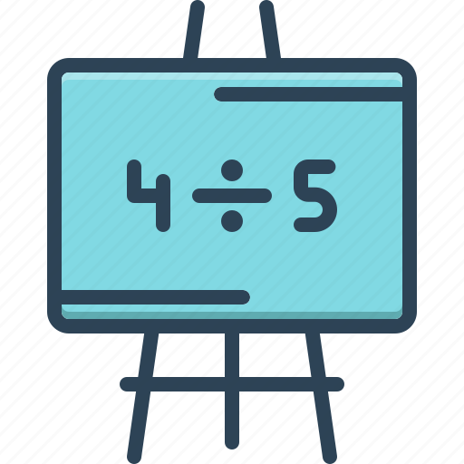 Division, number, digit, mathematics, calculate, sketchbook, blackboard icon - Download on Iconfinder