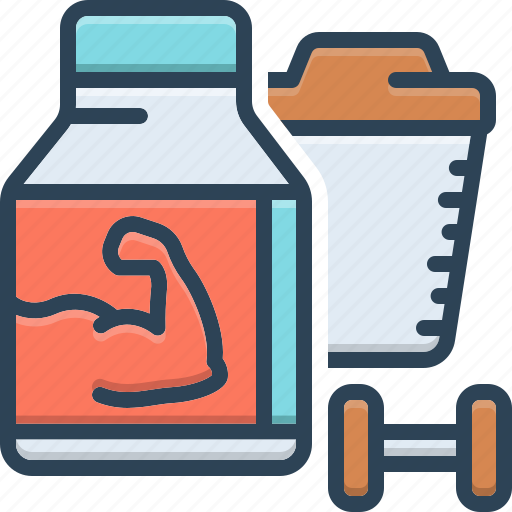 Protein, fitness, healthy, nutrition, nourishment, supplement, muscles icon - Download on Iconfinder