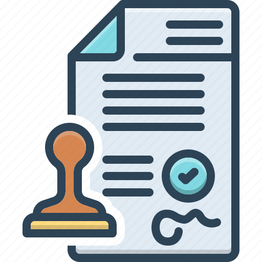 Assumption, permit, document, agree, approve, verified, stamp icon - Download on Iconfinder