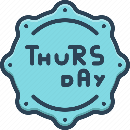 Thursday, banner, week, weekend, sticker, comic, style icon - Download on Iconfinder