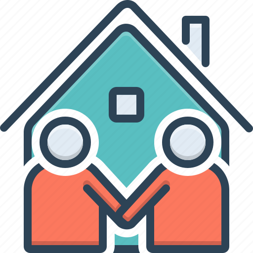 Acquaintance, familiarization, neighbor, neighboring, neighbour, next door, vicinal icon - Download on Iconfinder