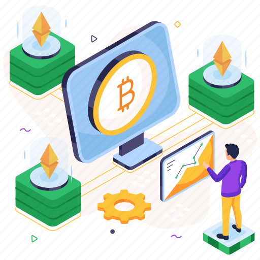 Online bitcoin, online cryptocurrency, online crypto, digital currency, digital money icon - Download on Iconfinder
