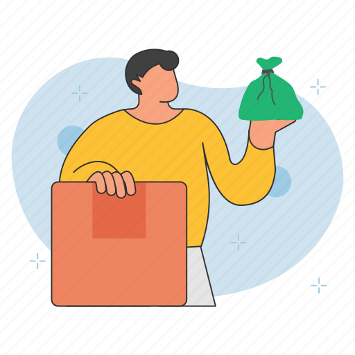 Parcel, box, package, product, logistics, money, payment icon - Download on Iconfinder