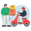 professional, people, delivery, logistics, parcel, scooter, package, box, transport 