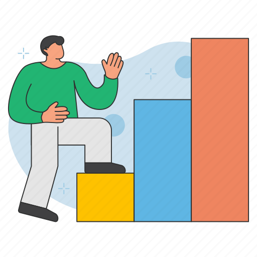 Professional, business, people, ranking, growth, step, graph illustration - Download on Iconfinder