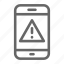 alert, device, mobile, smartphone, urgent, warning 