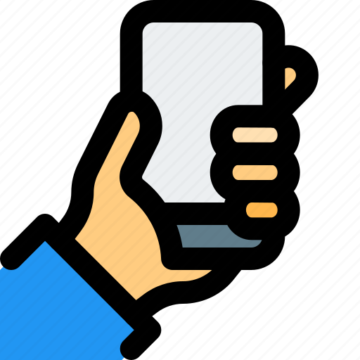 Holding, mobile, phone, device icon - Download on Iconfinder