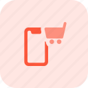 smartphone, cart, mobile, shopping
