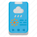 weather, application, rain, cloud, smartphone