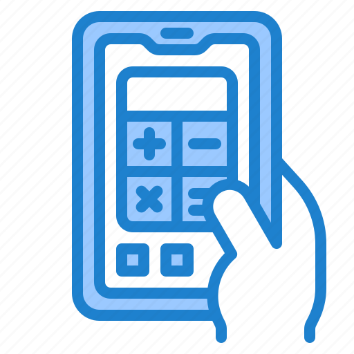 Mobilephone, smartphone, application, hand, calculator icon - Download on Iconfinder