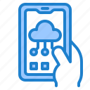 mobilephone, smartphone, application, hand, cloud