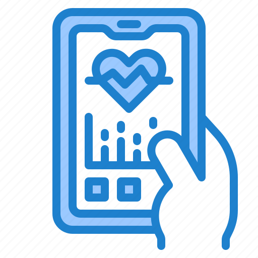 Mobilephone, smartphone, application, hand, heart, rate icon - Download on Iconfinder