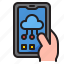 mobilephone, smartphone, application, hand, cloud 