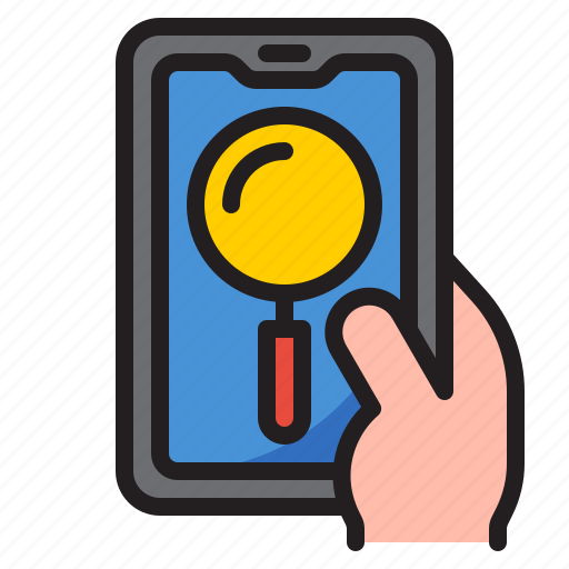 Mobilephone, smartphone, application, hand, search icon - Download on Iconfinder