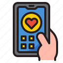 mobilephone, smartphone, application, love, heart