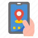 mobilephone, smartphone, application, hand, location