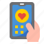 mobilephone, smartphone, application, love, heart 